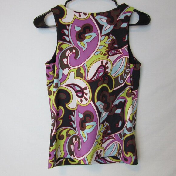 Athleta Tankini Racerback Multicolor Paisley Swim Small 34B Built in Bra Padded - Picture 3 of 6